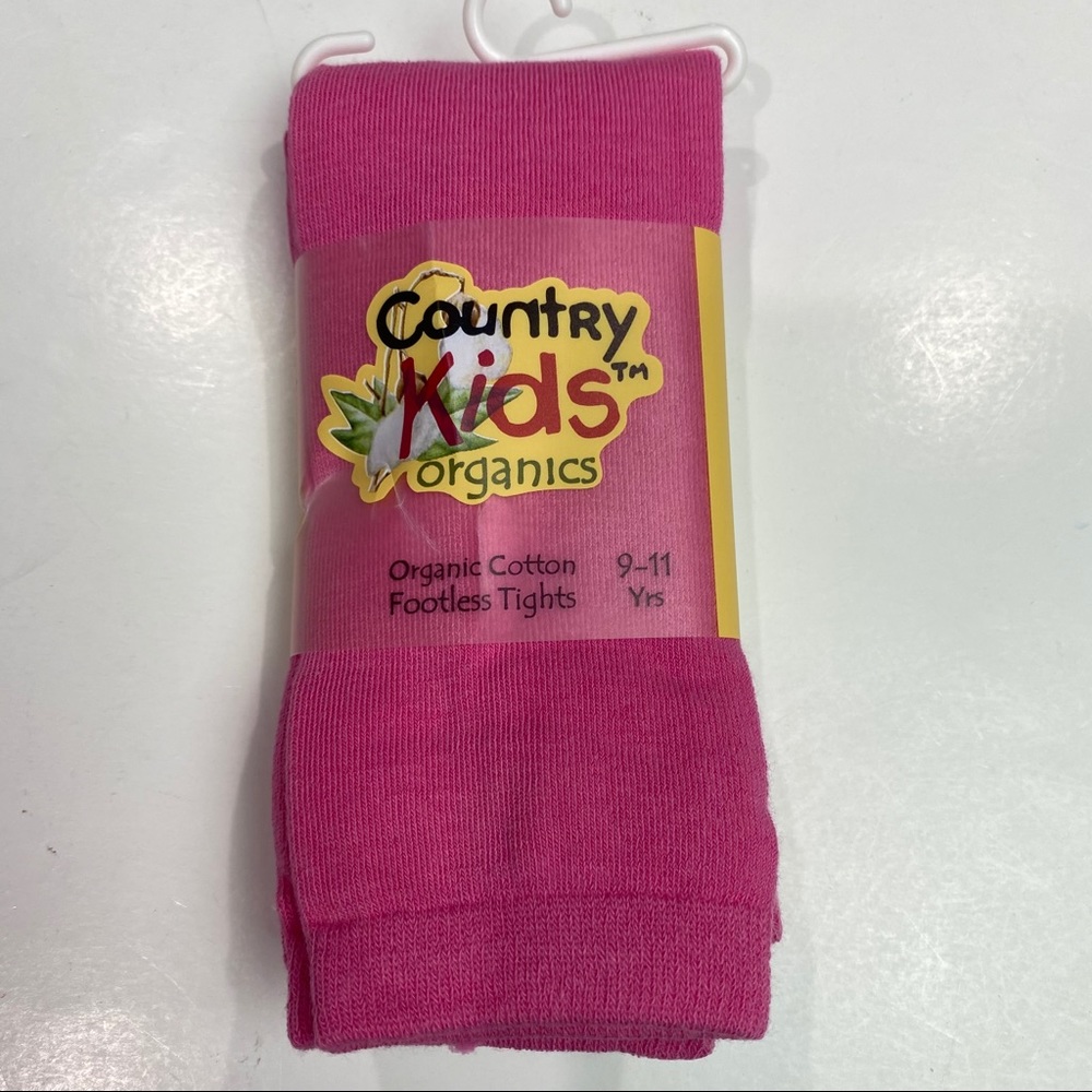 💲Country Kids 9-11 Yr pink organic cotton tights